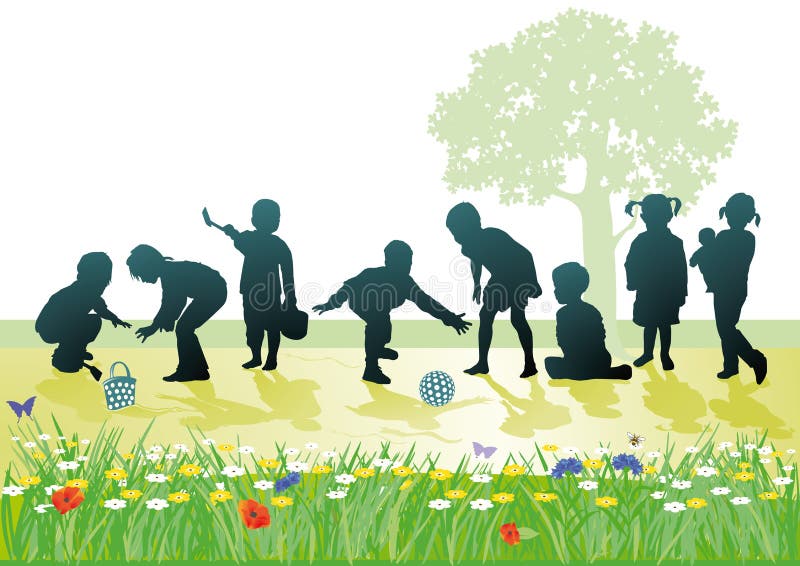 Kinderen het spelen vector illustratie Kinderen het spelen vector illustratie
