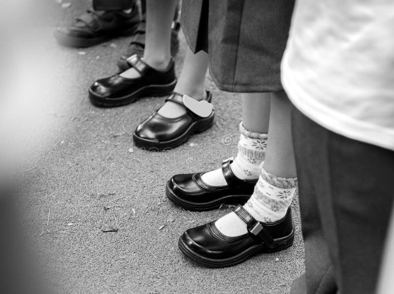 Kindergarten Students Feet Standing Together Stock Image - Image of ...