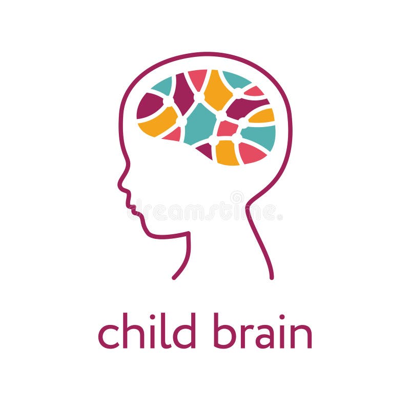 Kindergehirnikone Gehirnforschungskonzept