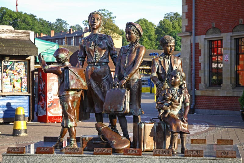 Kindertransport Pomnikowa pobliska Gdańska stacja kolejowa, Polska fotografia stock Kindertransport Pomnikowa pobliska Gdańska stacja kolejowa, Polska fotografia stock