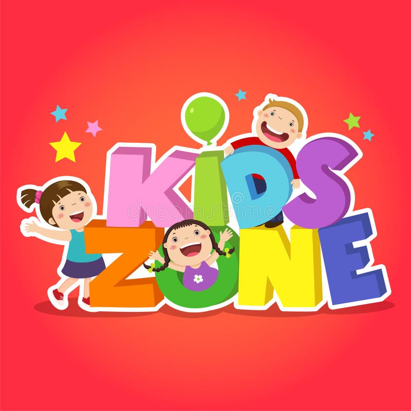 Kinderzonen-Fahnen-Design Kinderspielplatzbereich stock abbildung Kinderzonen-Fahnen-Design Kinderspielplatzbereich stock abbildung