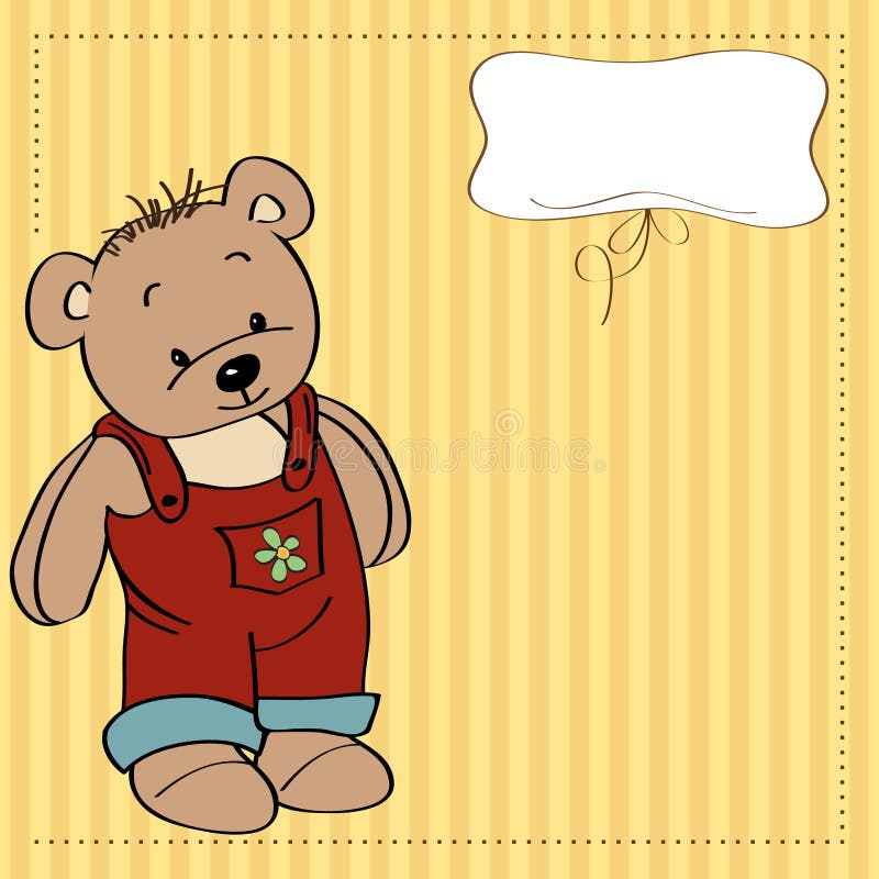 Kindische Karte mit lustigem Teddybären