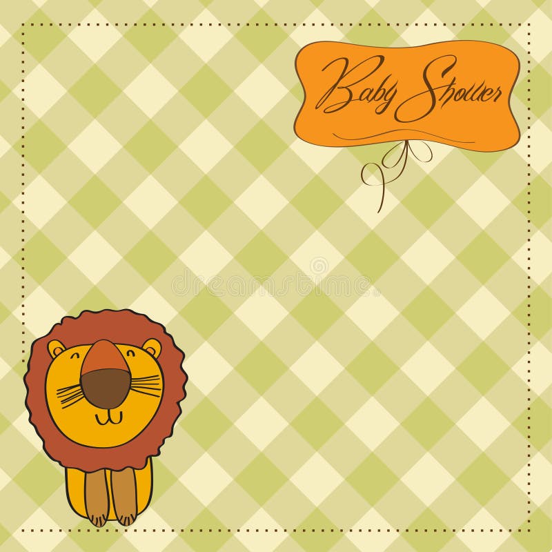 Kindische Schätzchenduschekarte mit Löwe