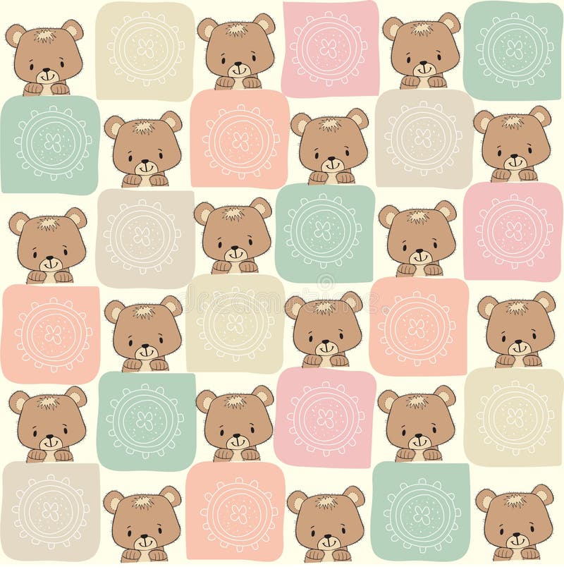 Kindisches nahtloses Muster mit Teddybären