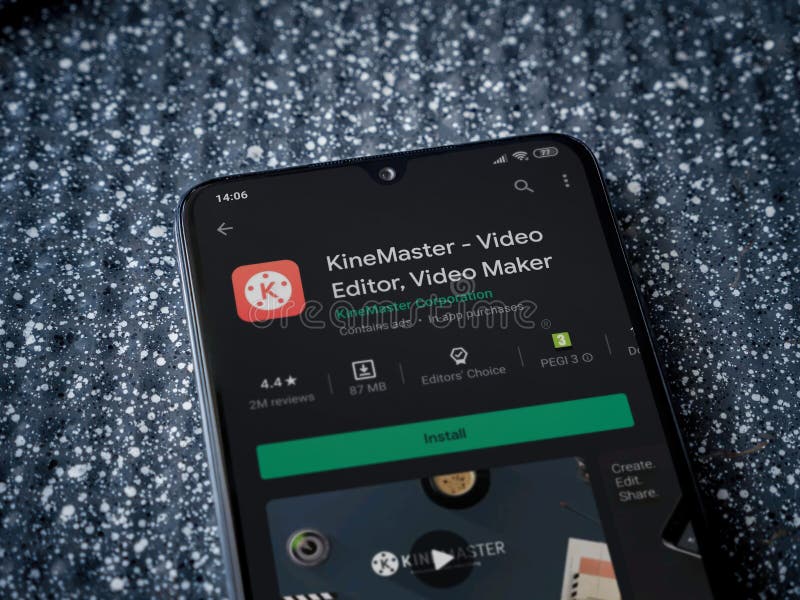 KineMaster - Video Editor and Movie Maker App Play Store Page on Smartphone  on a Metallic Background Editorial Stock Image - Image of online, smart:  192264549