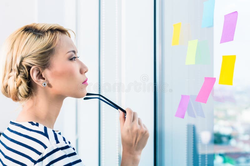 Kinesisk planläggning och uppläggning för affärskvinna arkivbild Kinesisk planläggning och uppläggning för affärskvinna arkivbild