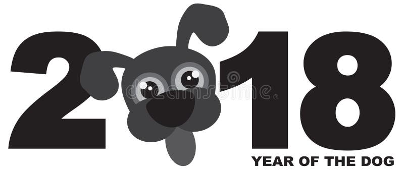 2018 kinesiska för hundgråton för nytt år illustration för vektor stock illustrationer 2018 kinesiska för hundgråton för nytt år illustration för vektor stock illustrationer