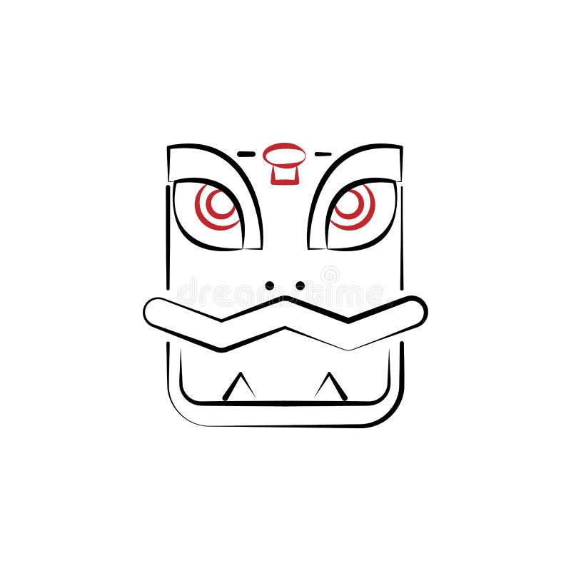 Kinesiskt nytt år drakesymbol Kan användas för rengöringsduken, logoen, den mobila appen, UI, UX vektor illustrationer Kinesiskt nytt år drakesymbol Kan användas för rengöringsduken, logoen, den mobila appen, UI, UX vektor illustrationer