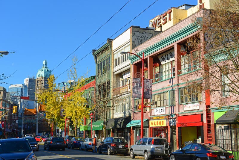 Kineskvarterhistoriska byggnader, Vancouver, F. KR. , Kanada arkivfoto