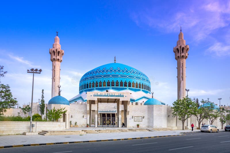 King Abdullah Mosque Blue Mosque in Amman, Jordan.