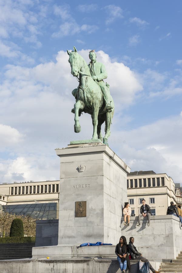 King Albert I Statue in Brussels Editorial Stock Photo Image of