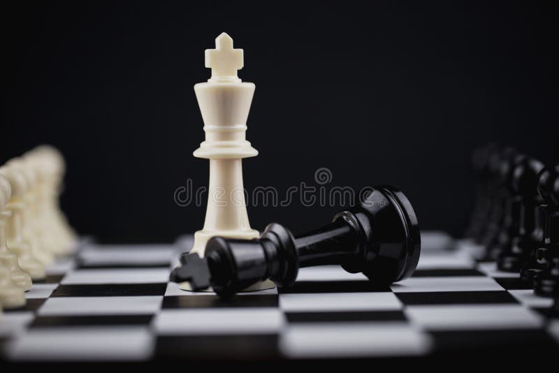 The King in battle chess game stand on chessboard with black isolated  background. Concept business strategy, planning and decision.3d rendering.  9248072 Stock Photo at Vecteezy