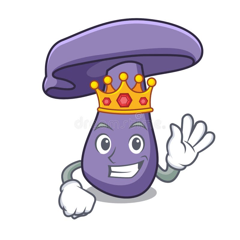 King Blewit Mushroom Mascot Cartoon Stock Vector Illustration of