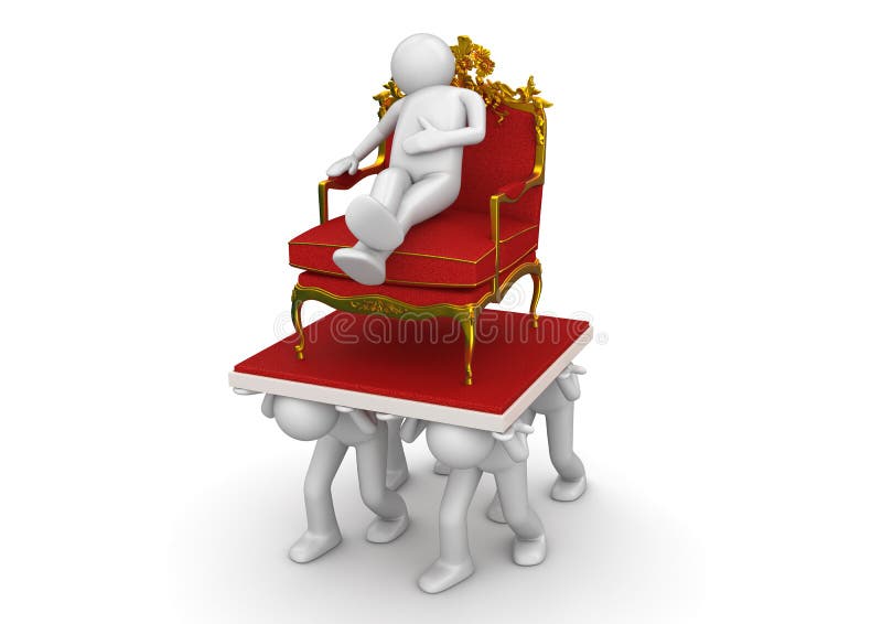 King (boss) on Throne and Slaves Stock Illustration Illustration of