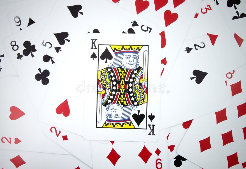 King Card with Playing Cards Stock Image Image of flush