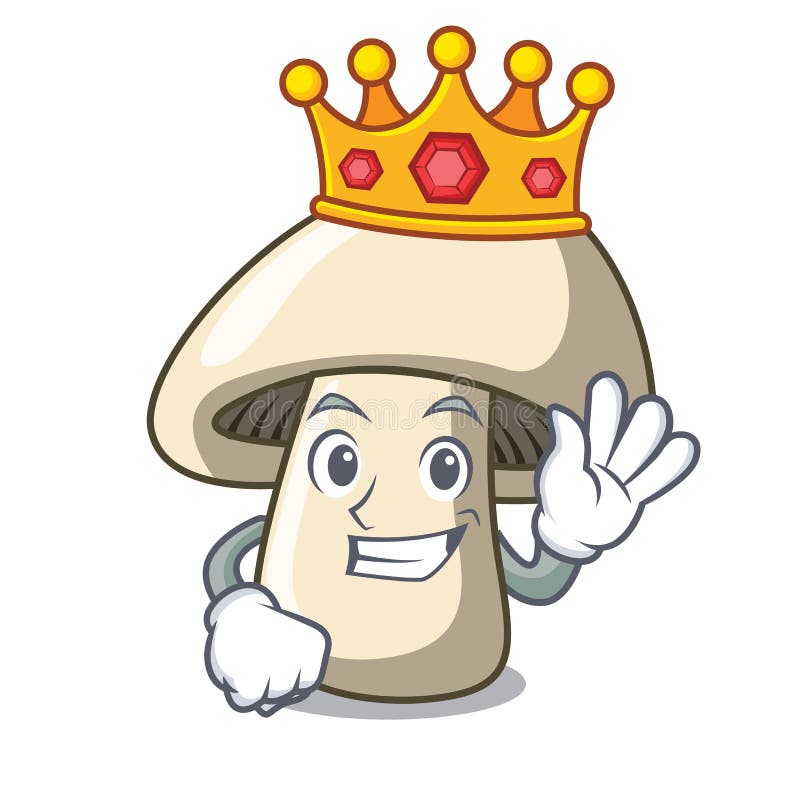 King champignon mushroom mascot cartoon royalty free illustration