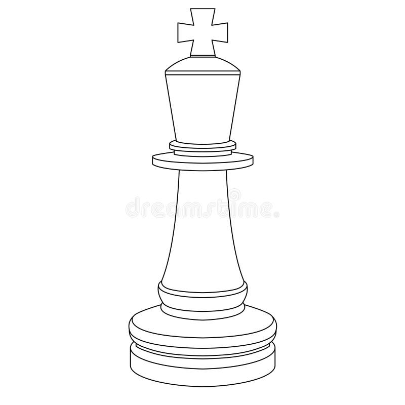 Single sketch  chess king figure Royalty Free Vector Image