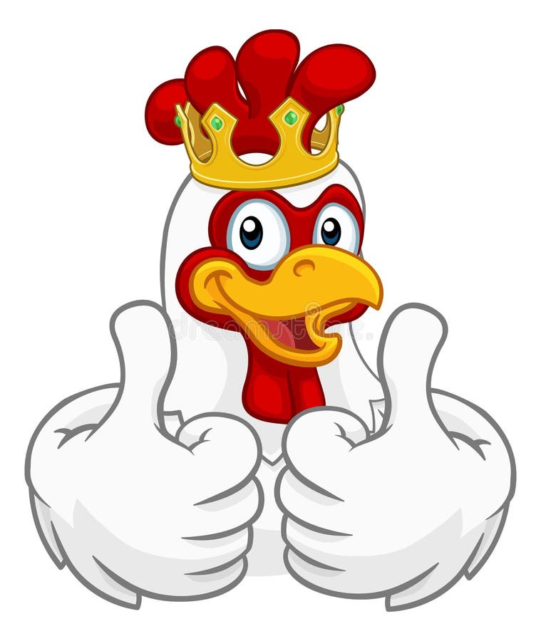 King Chicken Rooster Cockerel Bird Crown Cartoon Stock Vector -  Illustration of funny, crown: 140352324