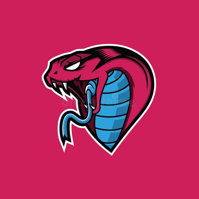 Logotipo de jogo de mascote snake design de logotipo king cobra