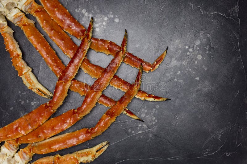 King Crab Claw on Black Background Stock Photo Image of nature, lemon