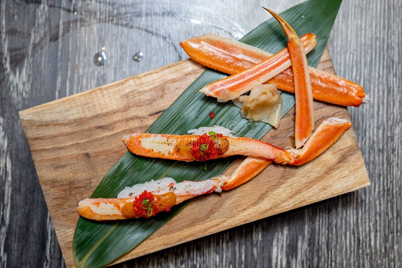 King Crab Sushi on Plate from Japan. Stock Photo Image of tasty