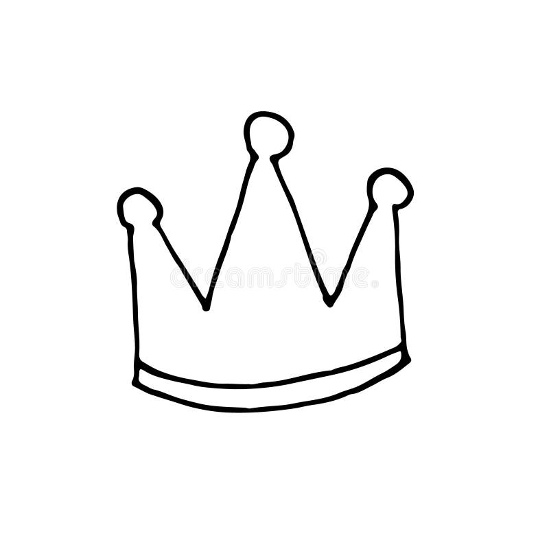 The King Crown Doodle Style. Vector Hand Drawn Cartoon Illustration ...