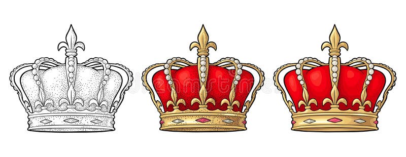 King Crown Engraving Vintage Vector Black Illustration Isolated On White Stock Vector Illustration Of Engraved Monarchy