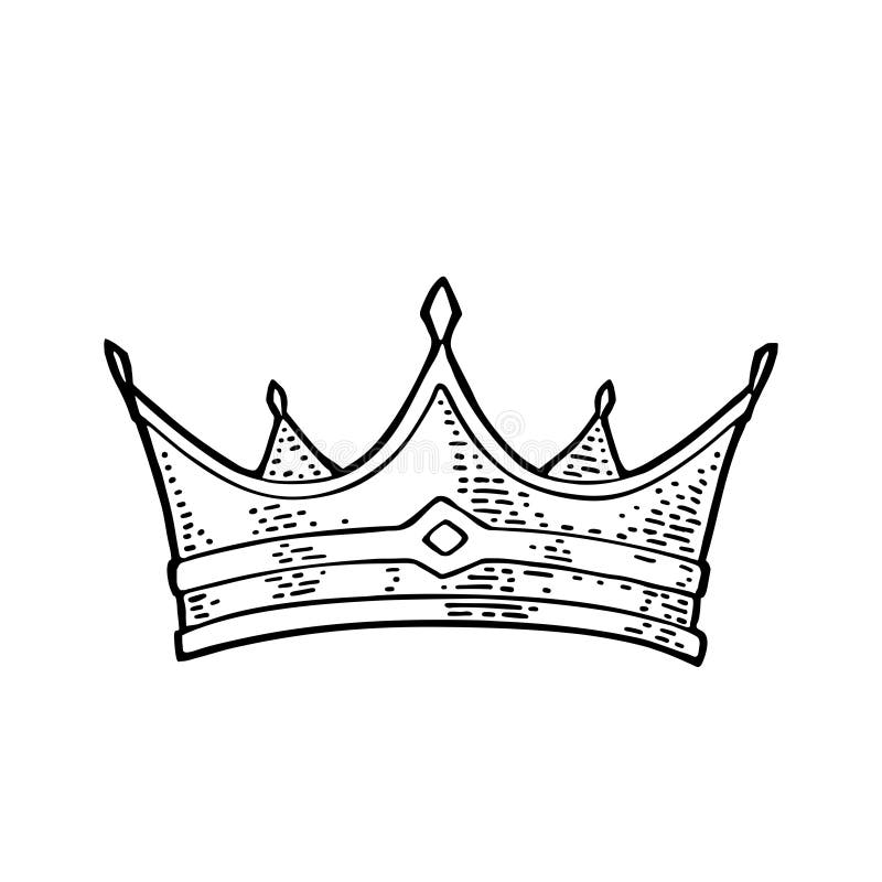 King Crown Engraving Vintage Vector Black Illustration Isolated on White  Stock Vector  Illustration of majestic antique 221482895
