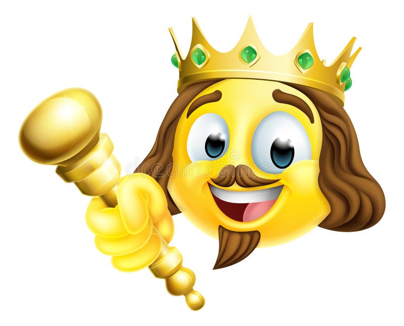 King Emoticon Emoji Face Gold Crown Cartoon Icon Stock Vector ...