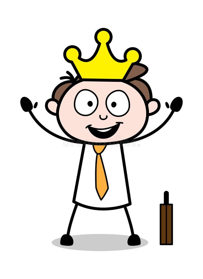 King of Employees - Office Businessman Employee Cartoon Vector Illustration vector illustration