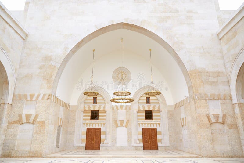 King Hussein Bin Talal mosque interior in Amman, Jordan