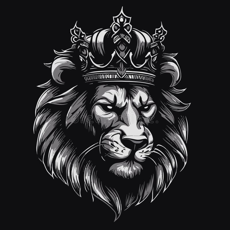 Black lion head logo stock vector. Illustration of geometric - 123936852
