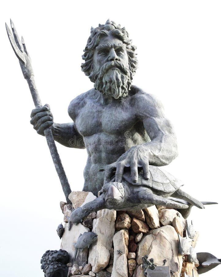 King Neptune è una grande statua di bronzo in Virginia Beach immagini stock libere da diritti King Neptune è una grande statua di bronzo in Virginia Beach immagini stock libere da diritti