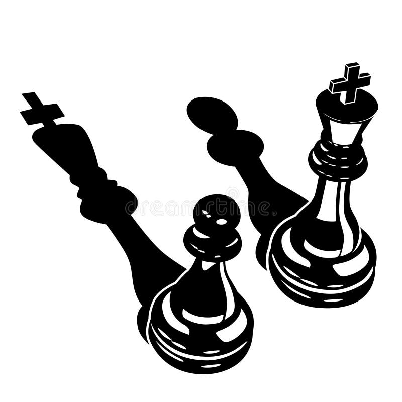 King and a Pawn with Inverted Shadows Stock Vector - Illustration of ...