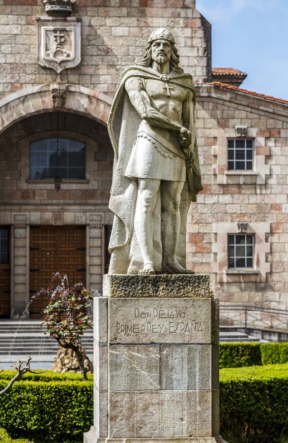 King Pelayo (Christian king of Asturias) in Covadonga Sanctuary