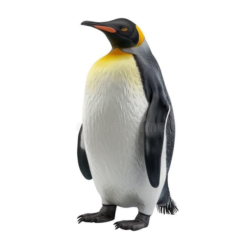 King Penguin on a White Background Stock Photo Illustration of arctic