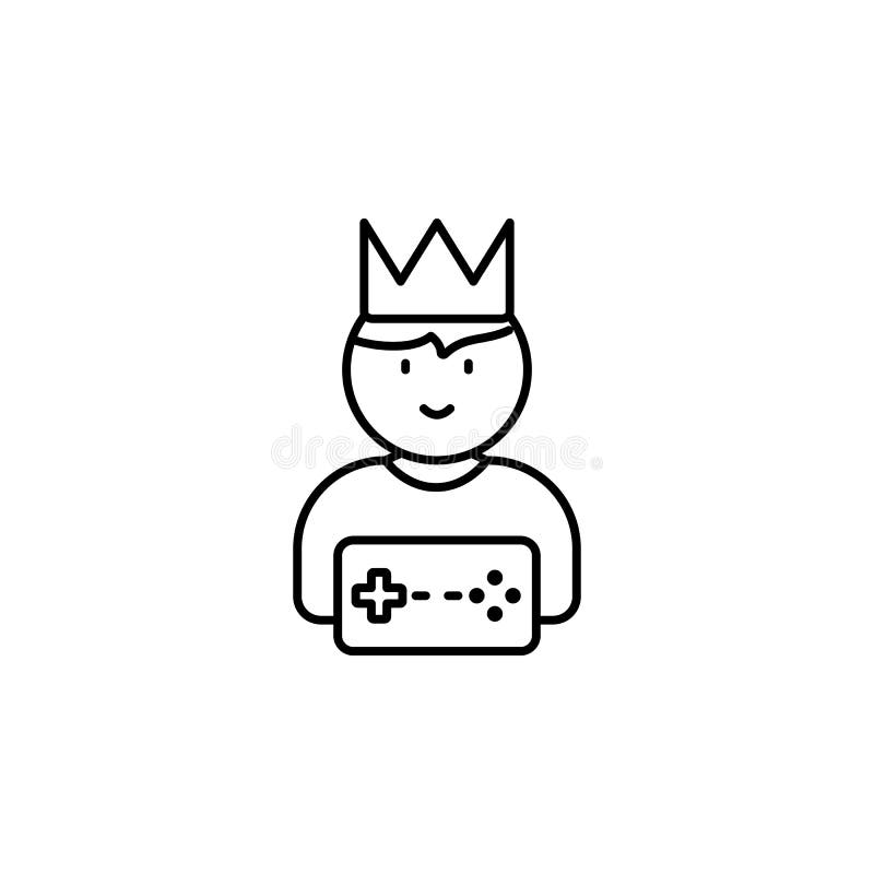 King, player, game, rating, first place icon. Simple thin line, outline vector of esport icons for UI and UX, website or mobile stock illustration