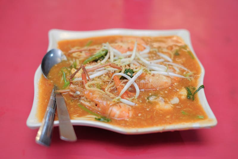 King prawn noodles stock photo. Image of thai, onion - 12345708