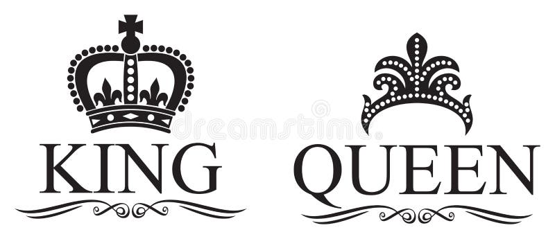 King and Queen Crowns Vector Illustration Stock Vector ...
