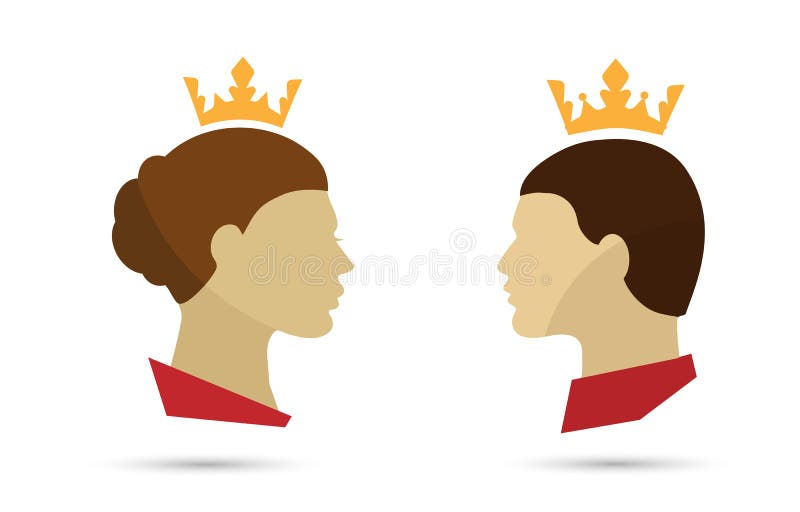 King and Queen Heads Colorful Vector Silhouette Stock Vector - Illustration  of silhouette, sign: 219920996