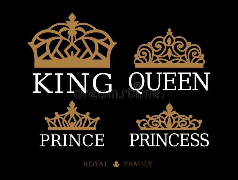 King and Queen with Crown, Couple Illustration, Vector. King with Beard  Silhouette, Queen with Lipstick Silhouette Isolated Stock Vector -  Illustration of princess, typography: 201338478