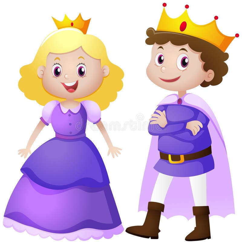 King and Queen Cartoon Character on Green Background Stock Vector -  Illustration of colourful, childhood: 221616434