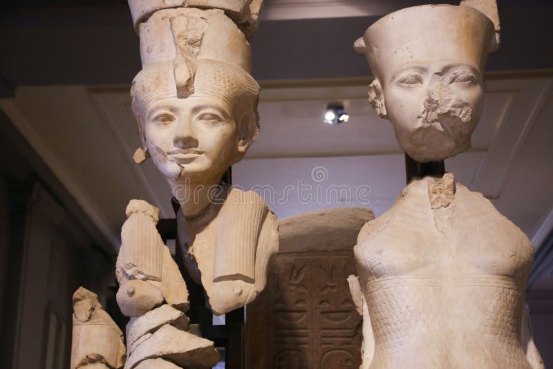 King and Queen Statues Cairo Museum Editorial Stock Image Image of