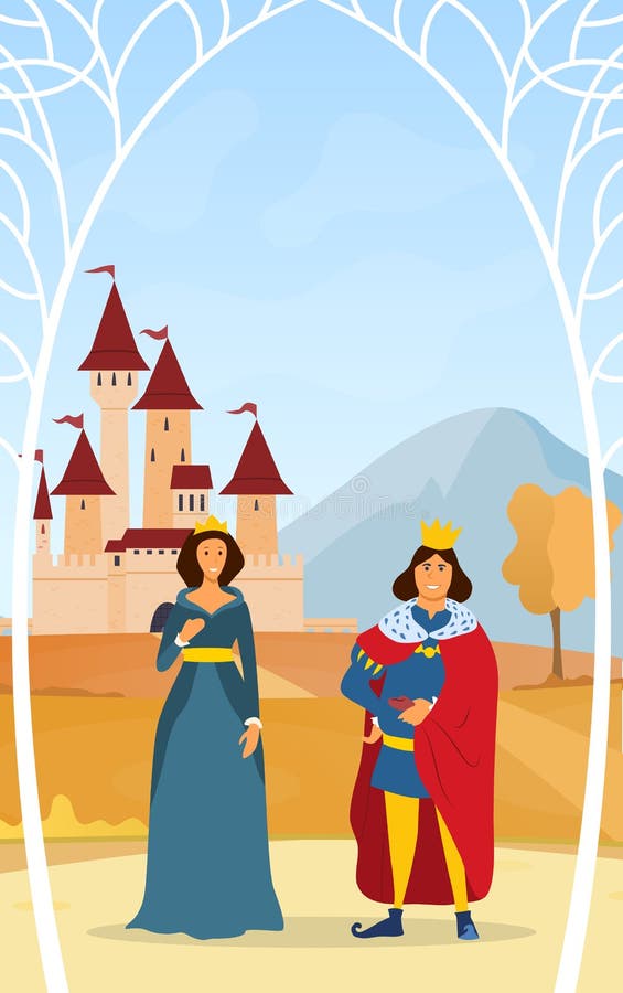 King and queen in court room a palace Royalty Free Vector