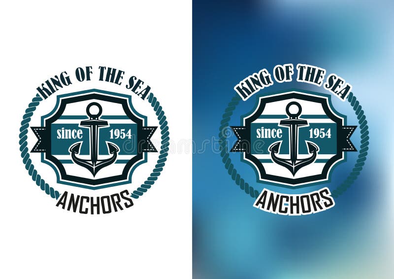 King of the Sea Anchors Emblem Stock Vector - Illustration of icon ...