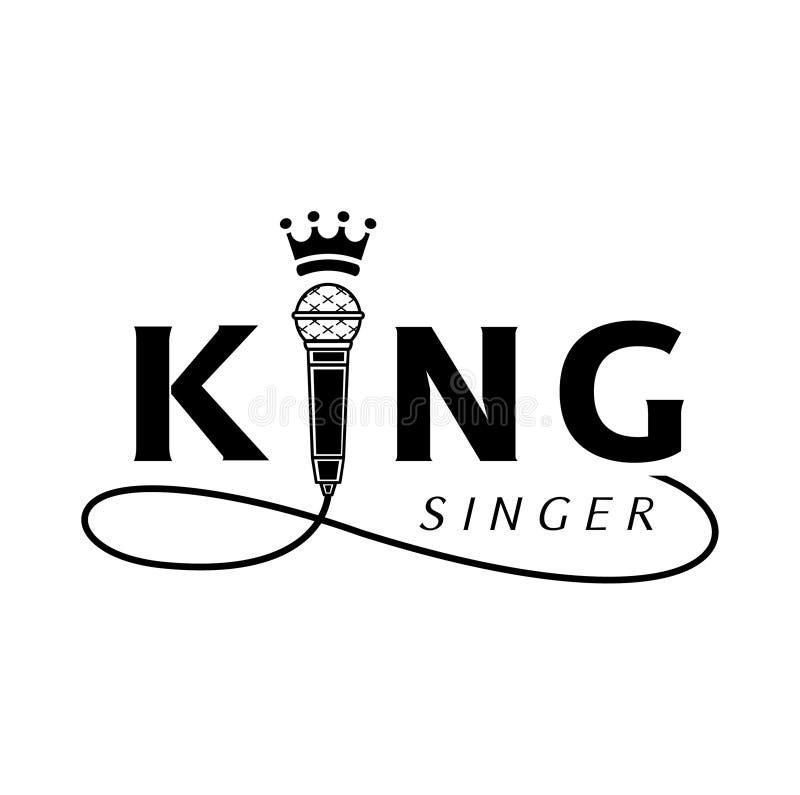 King singer logo with microphone vector illustration King singer logo with microphone vector illustration