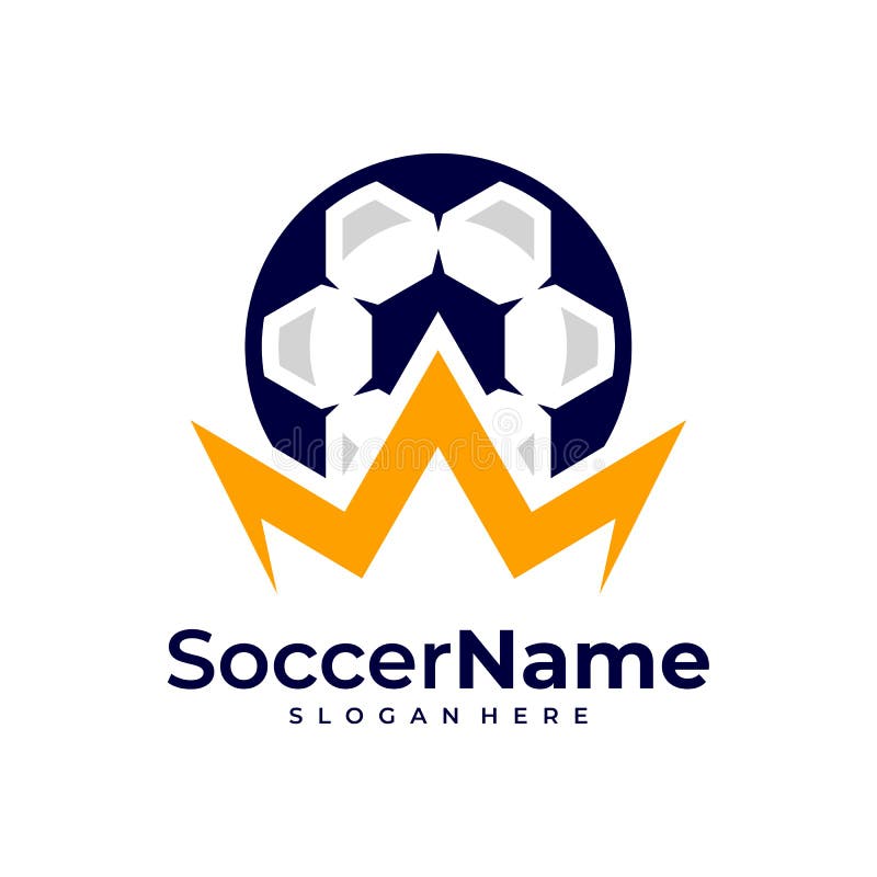 King Soccer Logo Template, Football King Logo Design Vector Stock