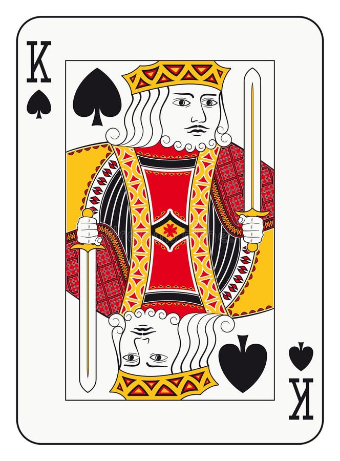 Playing Card King of Hearts Black and White Stock Vector - Illustration ...