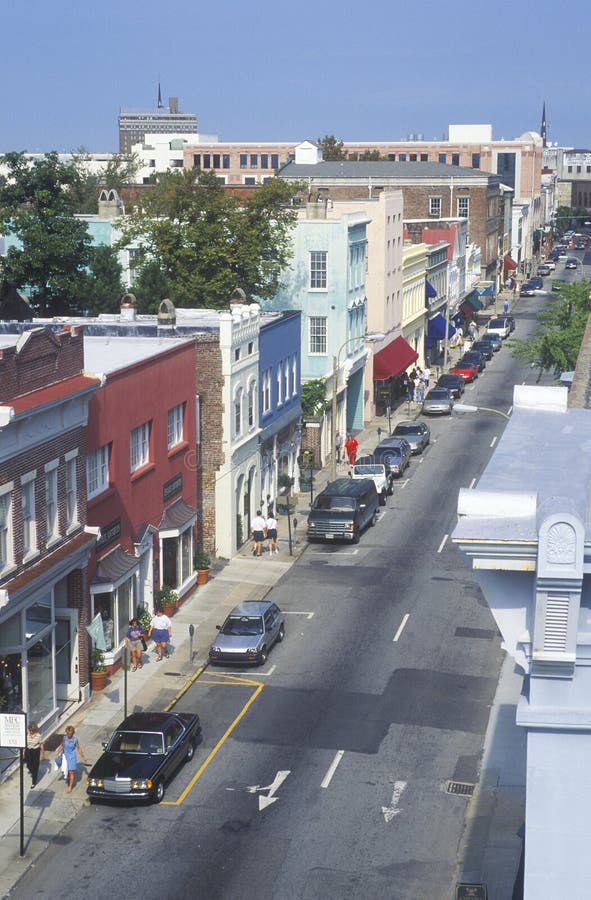 King Street in historic Charleston stock photo