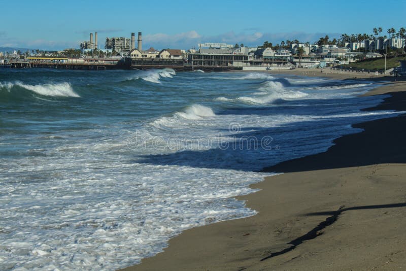 King Tides Creating Big Waves in Redondo Beach, Los Angeles County, California